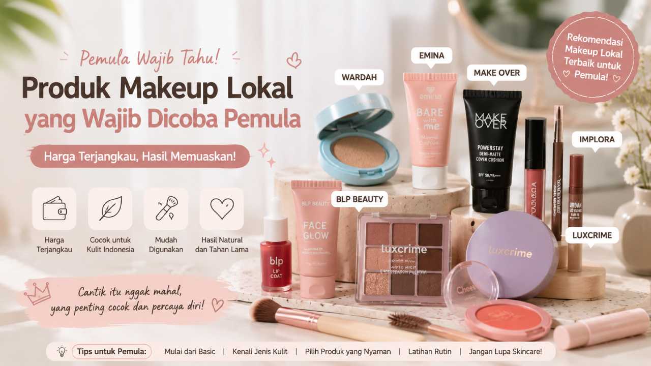Produk Makeup Lokal yang Wajib Dicoba Pemula, Dari Harga Terjangkau hingga Hasil Memuaskan