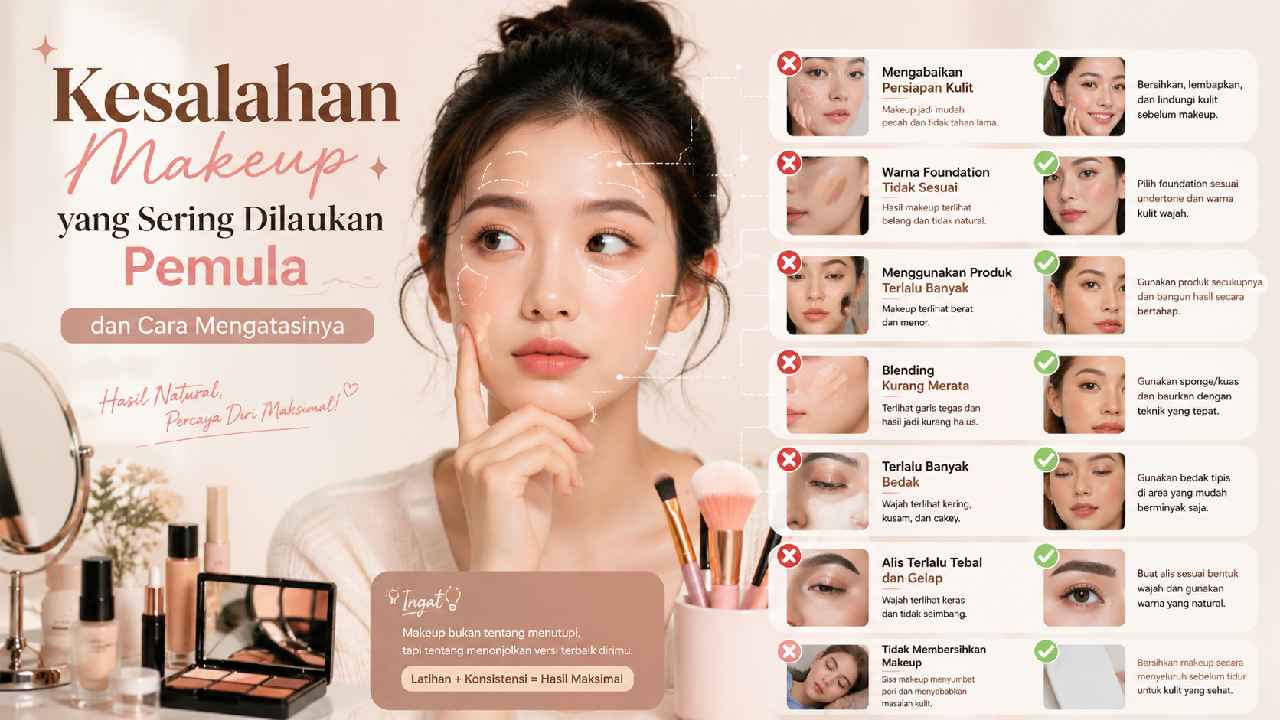 Kesalahan Makeup yang Sering Dilakukan Pemula dan Cara Mengatasinya
