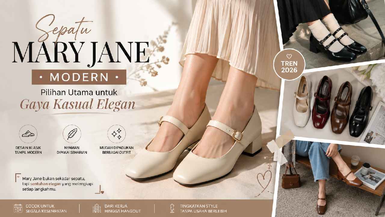 Sepatu Mary Jane Modern Menjadi Pilihan Utama untuk Gaya Kasual Elegan