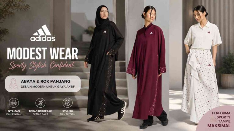 adidas Tampil Beda dengan Modest Wear, Abaya dan Rok Panjang Makin Stylish