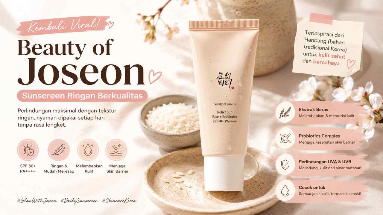 Beauty of Joseon Kembali Viral Berkat Sunscreen Ringan Berkualitas