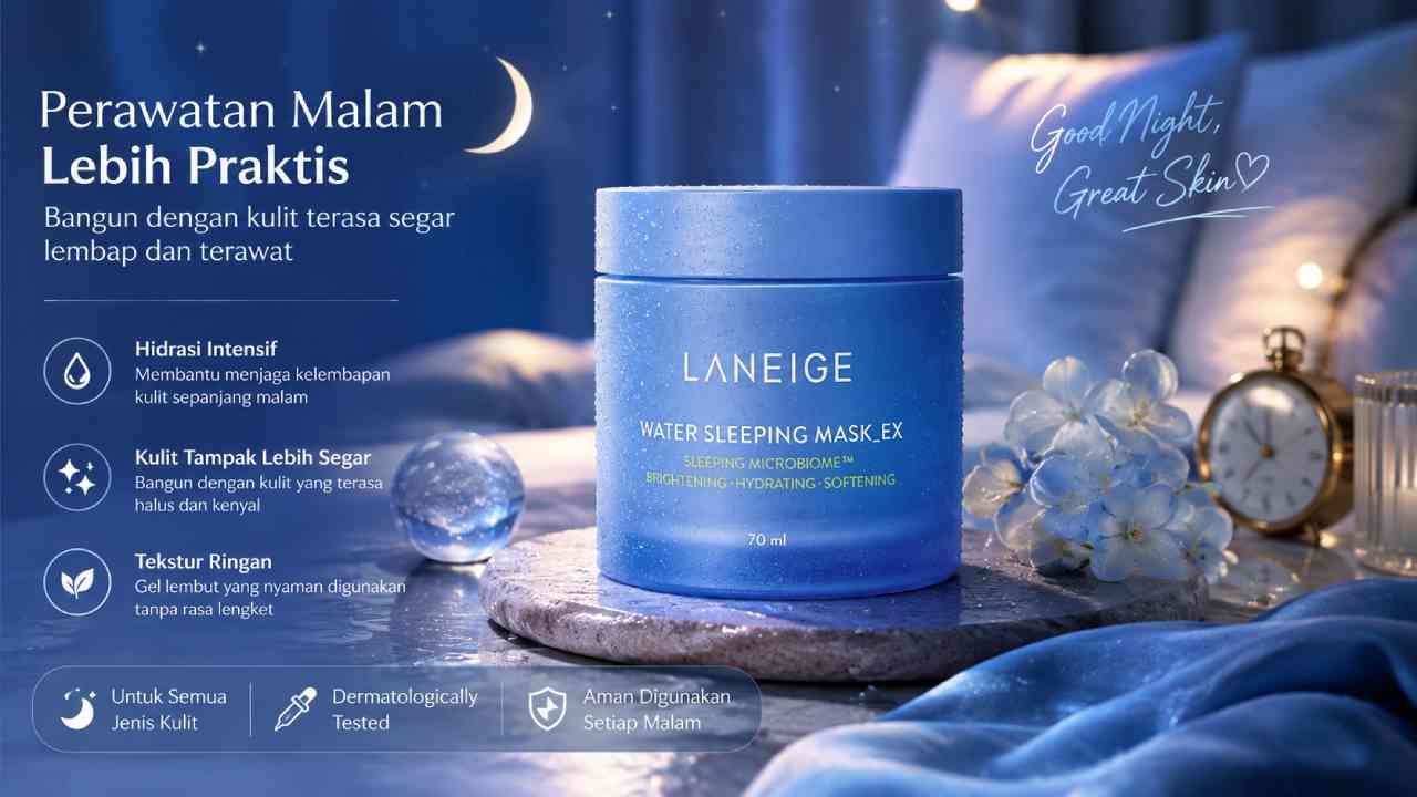 Laneige Water Sleeping Mask Hadirkan Perawatan Malam Lebih Praktis