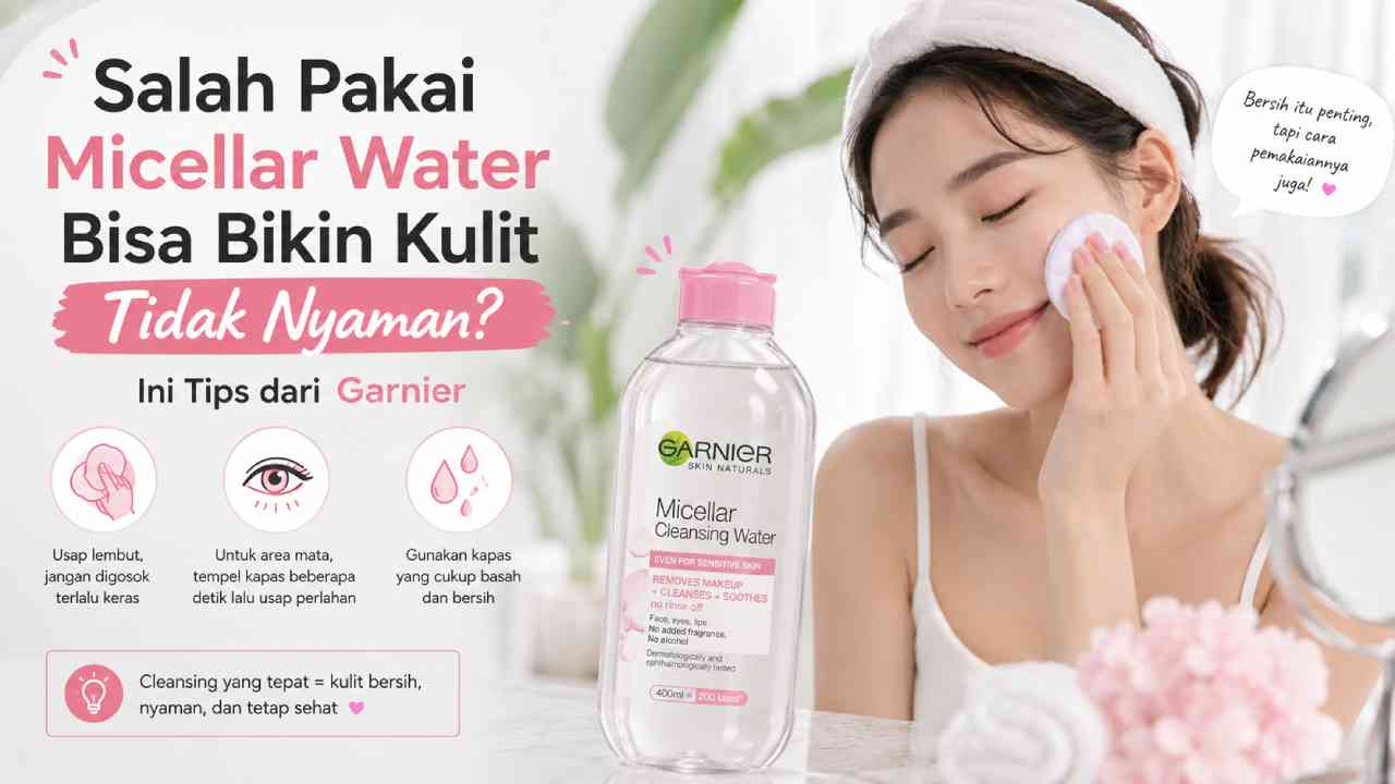Salah Pakai Micellar Water Bisa Bikin Kulit Tidak Nyaman? Ini Tips dari Garnier