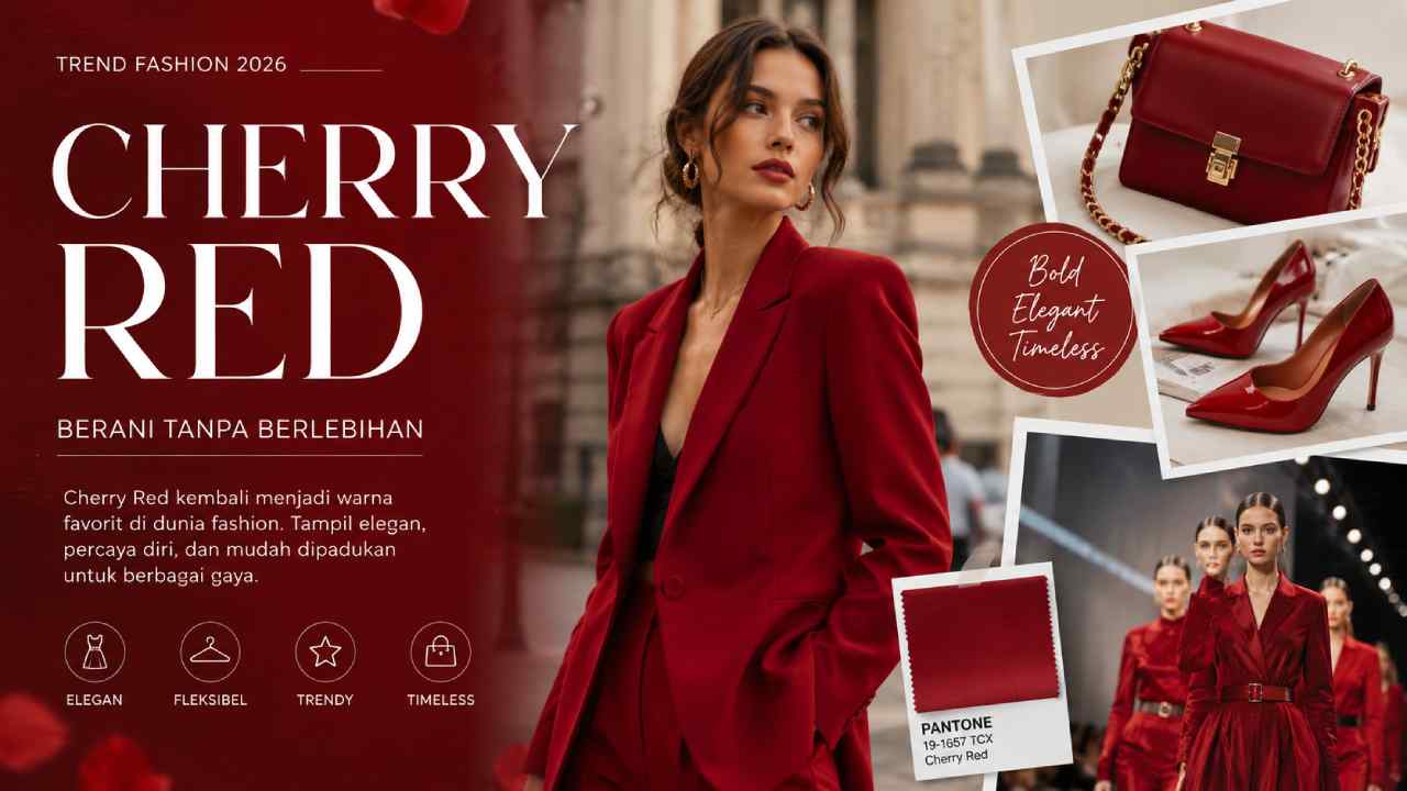 Warna Cherry Red Kembali Menguasai Dunia Fashion, Tampil Berani Tanpa Berlebihan
